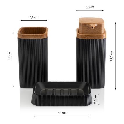 Juego de accesorios de baño ZOYA 5 pz negro/marrón