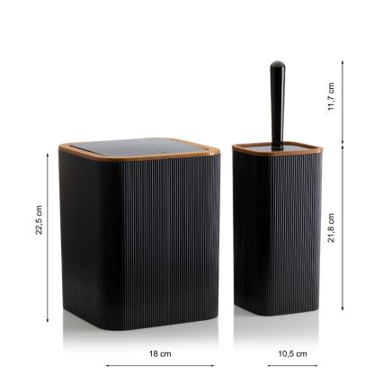 Juego de accesorios de baño ZOYA 5 pz negro/marrón