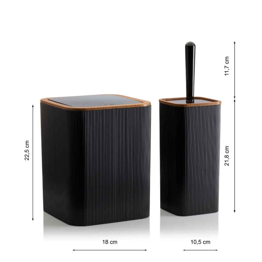 Juego de accesorios de baño ZOYA 5 pz negro/marrón