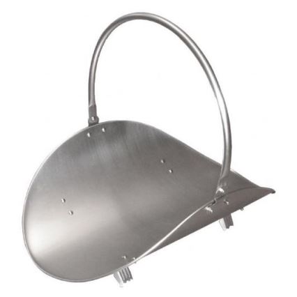 Juego de herramientas para chimenea y cesta para leña con asa 5 pz cromo mate