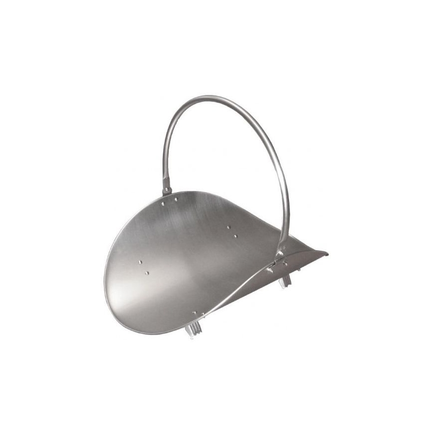Juego de herramientas para chimenea y cesta para leña con asa 5 pz cromo mate