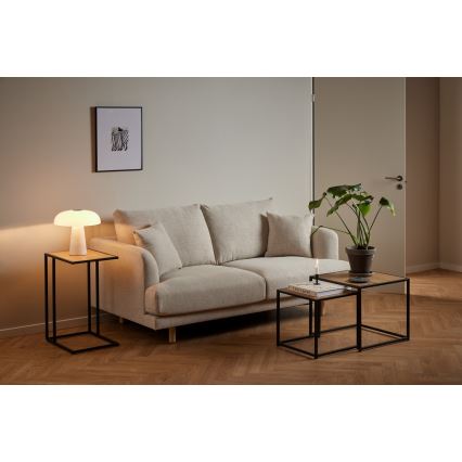 Juego de mesas de centro SARON 2 pz roble/negro