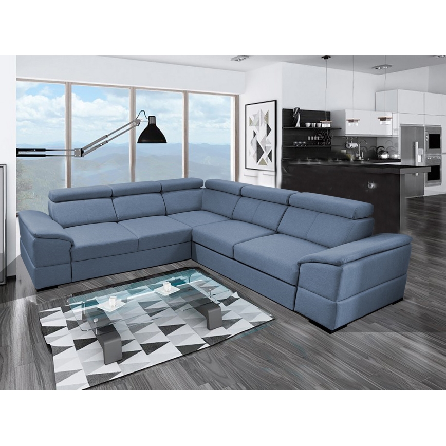 Juego de salón de esquina plegable universal con espacio de almacenamiento GRANADA azul