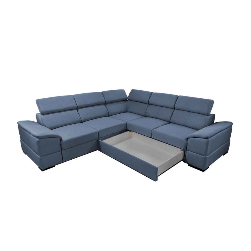 Juego de salón de esquina plegable universal con espacio de almacenamiento GRANADA azul