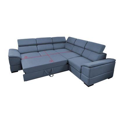 Juego de salón de esquina plegable universal con espacio de almacenamiento GRANADA azul