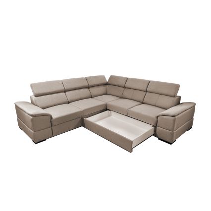 Juego de salón de esquina plegable universal con espacio de almacenamiento GRANADA beige