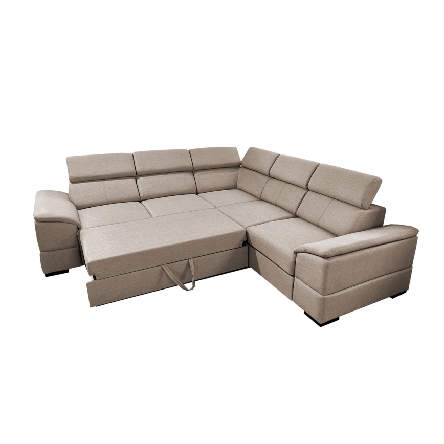 Juego de salón de esquina plegable universal con espacio de almacenamiento GRANADA beige
