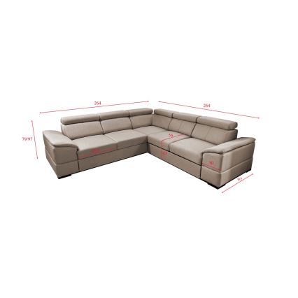 Juego de salón de esquina plegable universal con espacio de almacenamiento GRANADA beige