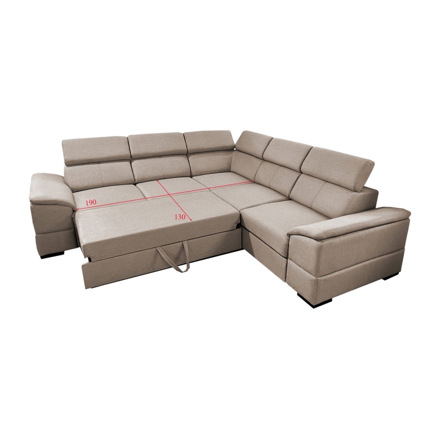 Juego de salón de esquina plegable universal con espacio de almacenamiento GRANADA beige