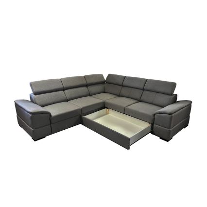 Juego de salón de esquina plegable universal con espacio de almacenamiento GRANADA gris oscuro