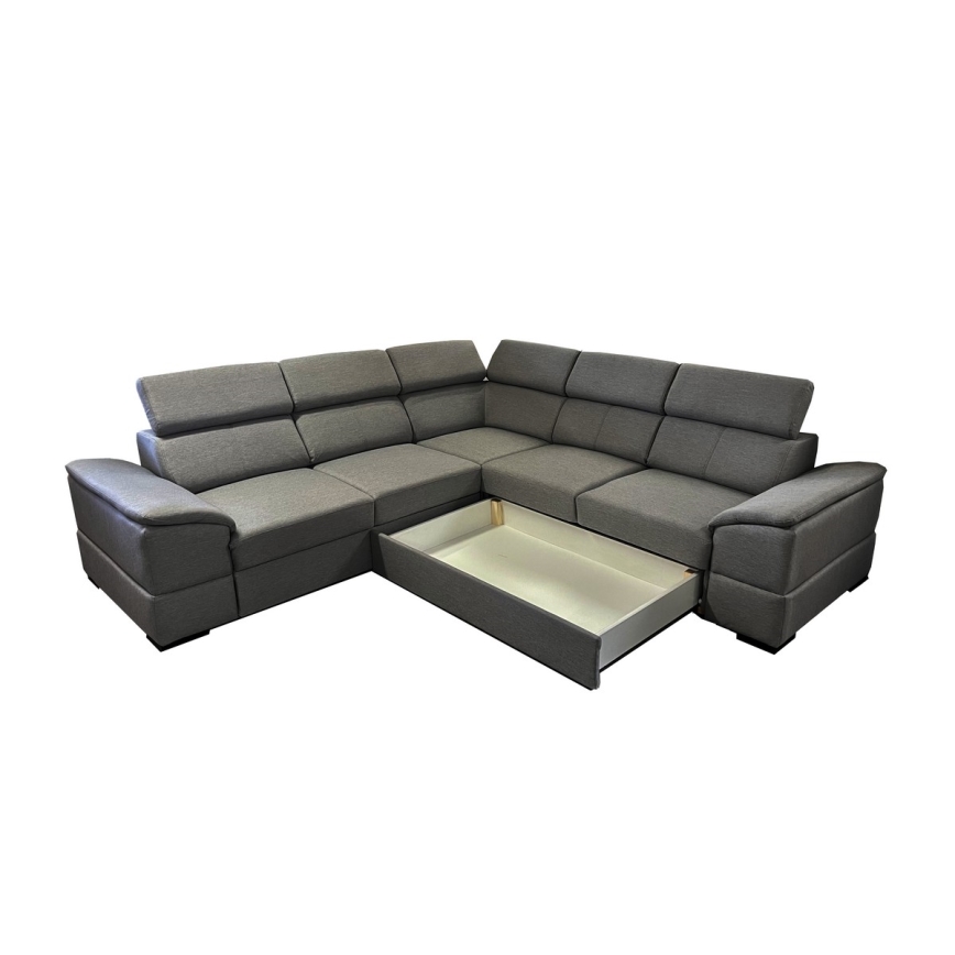 Juego de salón de esquina plegable universal con espacio de almacenamiento GRANADA gris oscuro