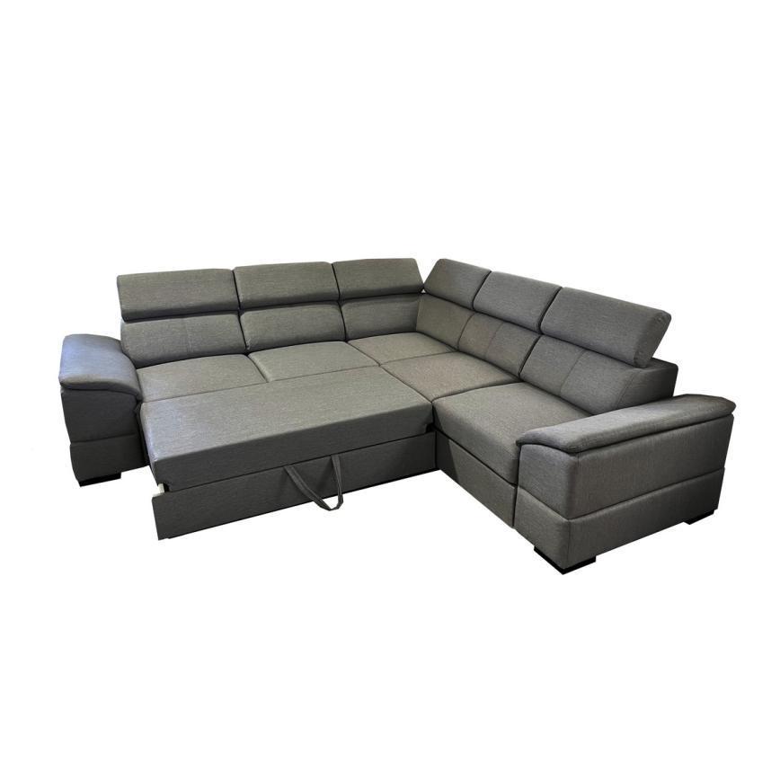 Juego de salón de esquina plegable universal con espacio de almacenamiento GRANADA gris oscuro