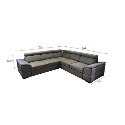 Juego de salón de esquina plegable universal con espacio de almacenamiento GRANADA gris oscuro