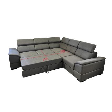Juego de salón de esquina plegable universal con espacio de almacenamiento GRANADA gris oscuro