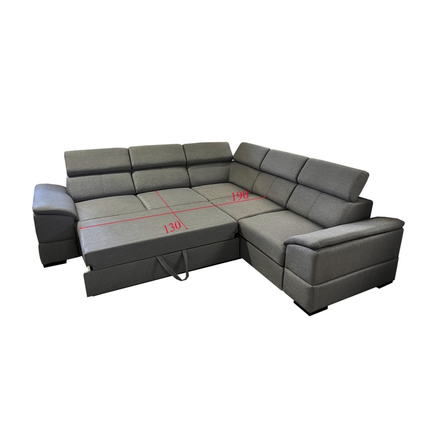 Juego de salón de esquina plegable universal con espacio de almacenamiento GRANADA gris oscuro
