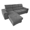 Juego de salón de esquina plegable universal en forma de L con espacio de almacenamiento SALVADA gris oscuro