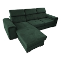 Juego de salón de esquina plegable universal en forma de L con espacio de almacenamiento SALVADA verde