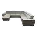 Juego de salón en forma de U plegable con esquina universal con almacenamiento GRANADA gris claro
