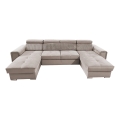 Juego de salón en forma de U plegable con esquina universal con almacenamiento SALVADA beige