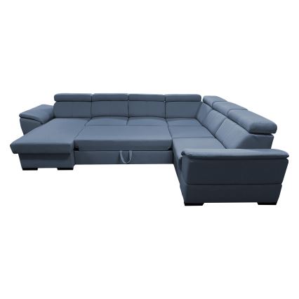 Juego de salón en forma de U plegable con esquina universal con espacio de almacenamiento GRANADA azul