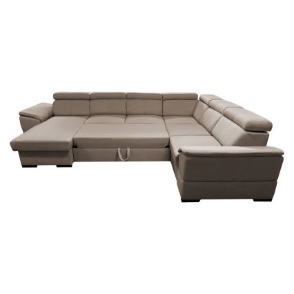 Juego de salón en forma de U plegable con esquina universal con espacio de almacenamiento GRANADA beige