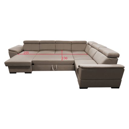 Juego de salón en forma de U plegable con esquina universal con espacio de almacenamiento GRANADA beige