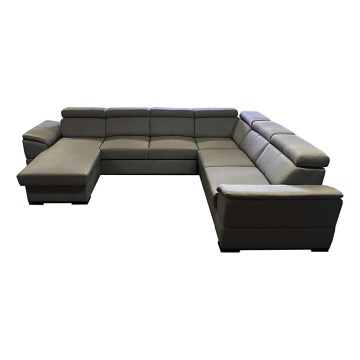 Juego de salón en forma de U plegable con esquina universal con espacio de almacenamiento GRANADA gris oscuro