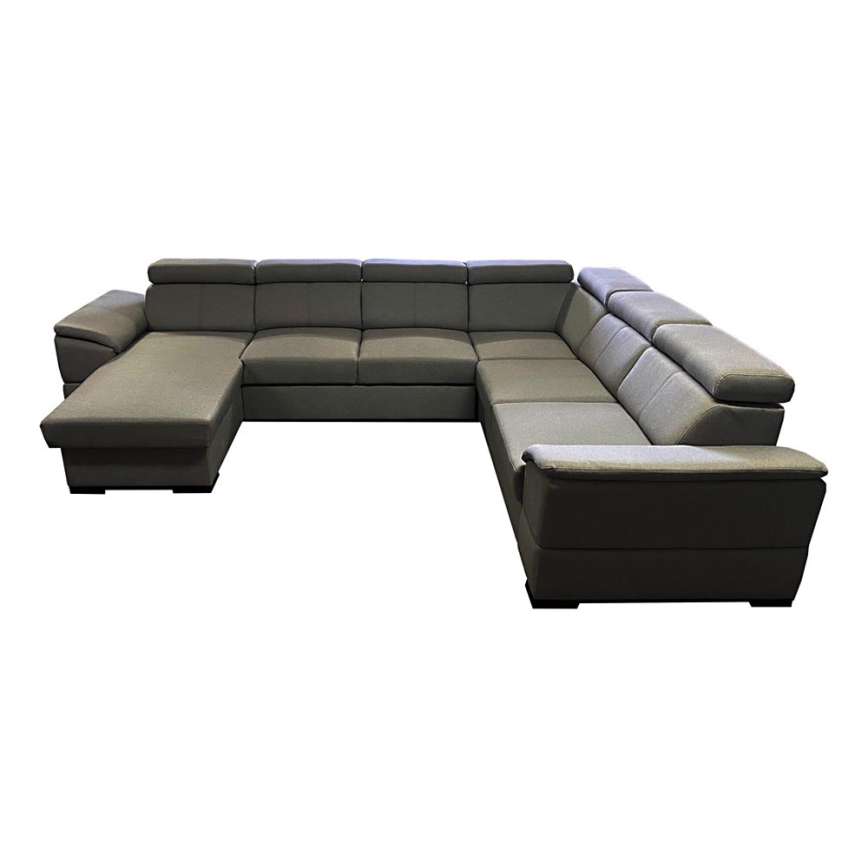 Juego de salón en forma de U plegable con esquina universal con espacio de almacenamiento GRANADA gris oscuro