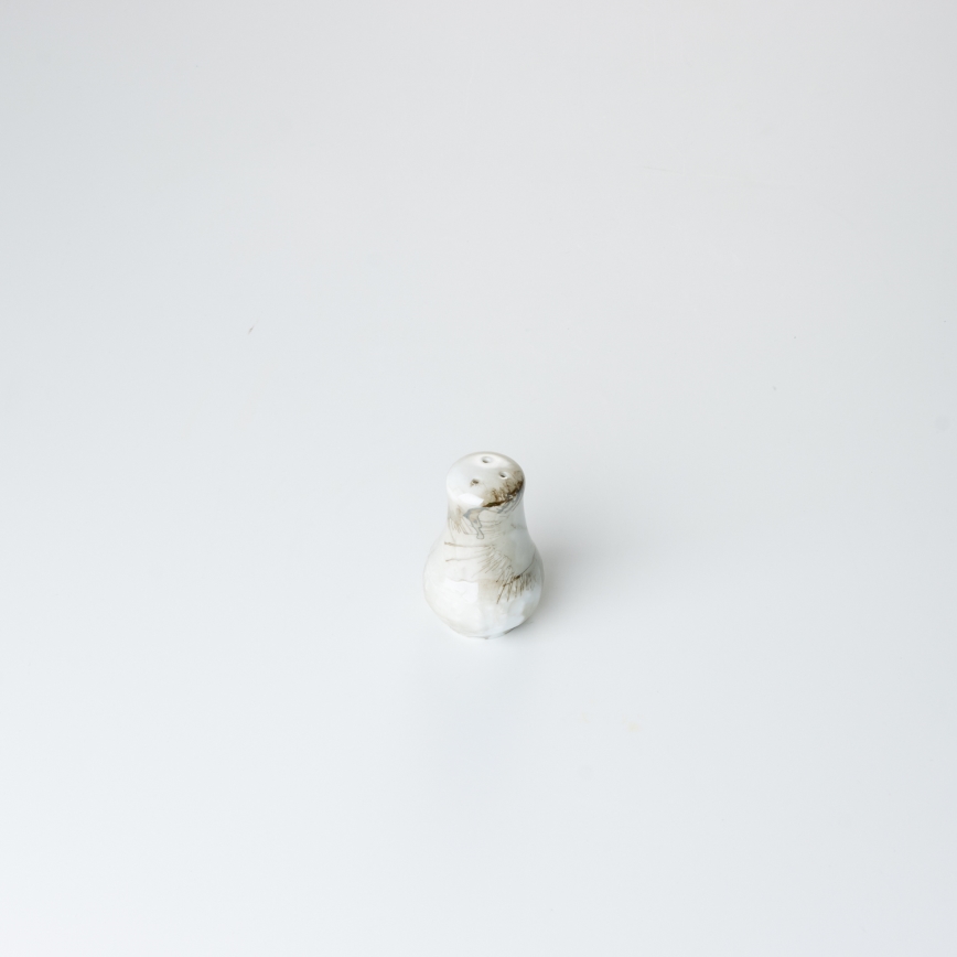 Juego de vajilla de porcelana de 26 piezas beige/blanco con acabado de mármol