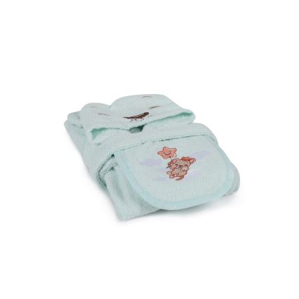 Juego infantil de toalla ASLAN - albornoz, toalla, toallita de baño menta