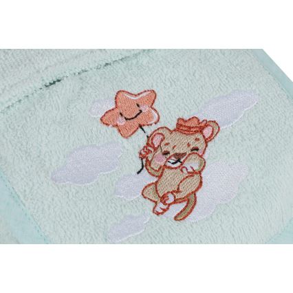 Juego infantil de toalla ASLAN - albornoz, toalla, toallita de baño menta