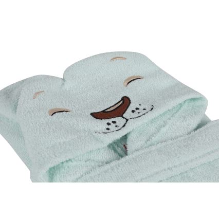 Juego infantil de toalla ASLAN - albornoz, toalla, toallita de baño menta