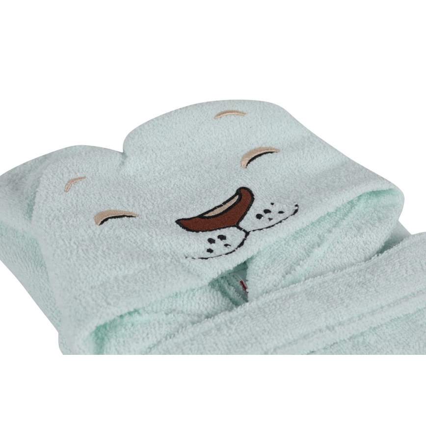Juego infantil de toalla ASLAN - albornoz, toalla, toallita de baño menta
