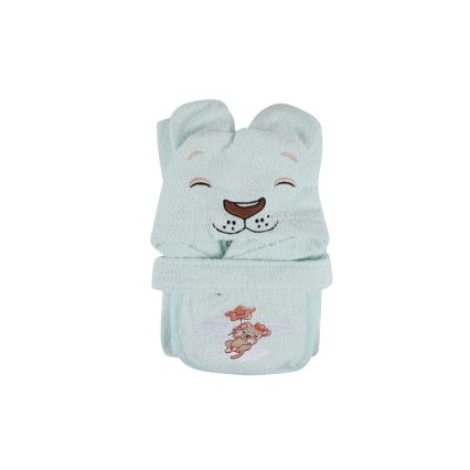 Juego infantil de toalla ASLAN - albornoz, toalla, toallita de baño menta