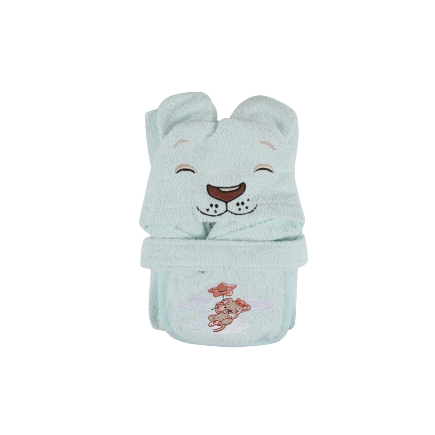 Juego infantil de toalla ASLAN - albornoz, toalla, toallita de baño menta