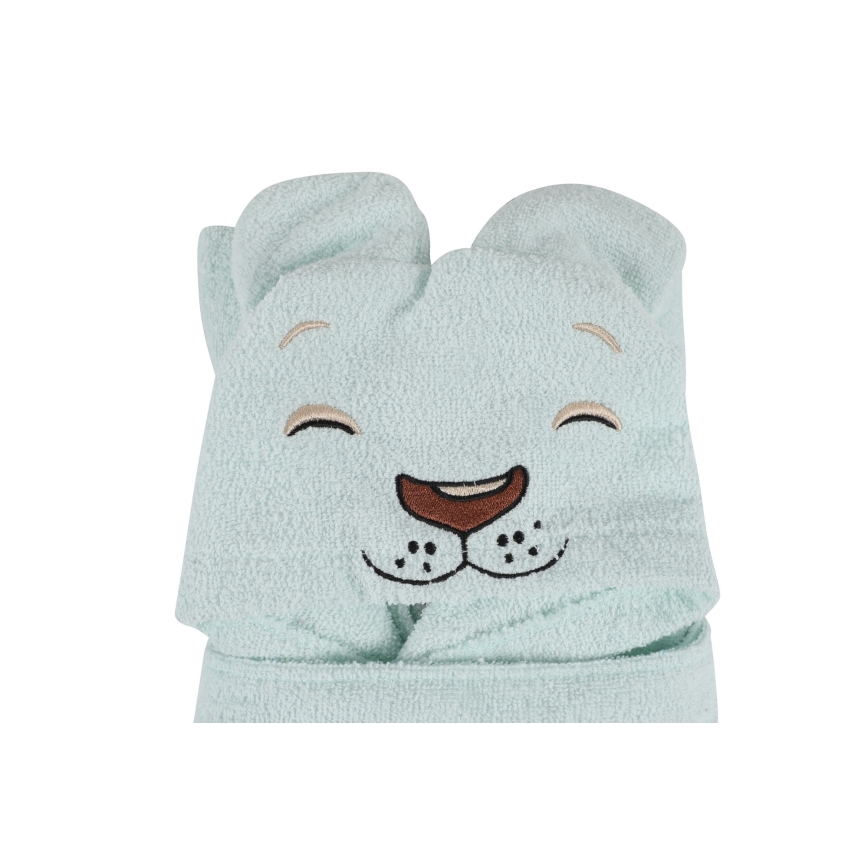 Juego infantil de toalla ASLAN - albornoz, toalla, toallita de baño menta