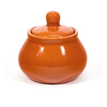 Juego Lucie 1x azucarero de cerámica con tapa naranja