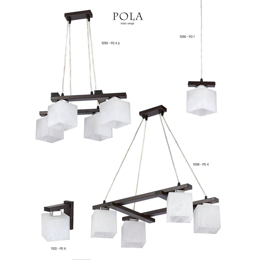 Jupiter 1098 - PO4 - Lámpara colgante POLA 4xE27/60W/230V