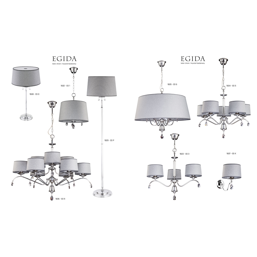 Jupiter 1604 - EG 5 CH - Lámpara colgante cristal EGIDA 5xE27/60W