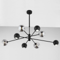 Jupiter 1975 - Lámpara colgante MOKA 4xGU10/10W/230V + 4xG9/10W/230V negro/cromo brillante
