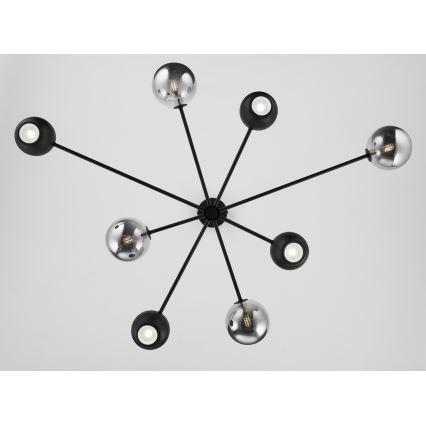 Jupiter 1975 - Lámpara colgante MOKA 4xGU10/10W/230V + 4xG9/10W/230V negro/cromo brillante