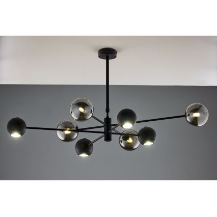 Jupiter 1975 - Lámpara colgante MOKA 4xGU10/10W/230V + 4xG9/10W/230V negro/cromo brillante