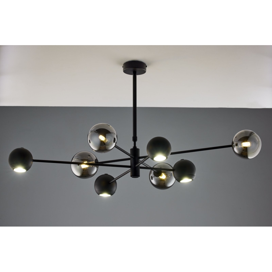 Jupiter 1975 - Lámpara colgante MOKA 4xGU10/10W/230V + 4xG9/10W/230V negro/cromo brillante
