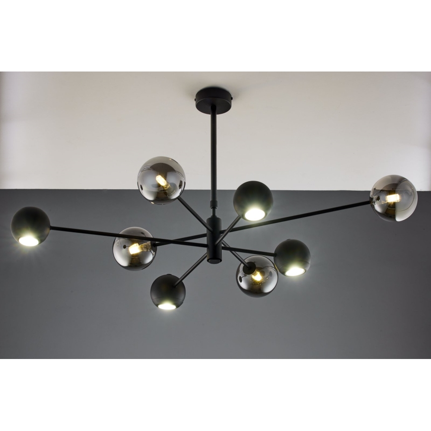 Jupiter 1975 - Lámpara colgante MOKA 4xGU10/10W/230V + 4xG9/10W/230V negro/cromo brillante