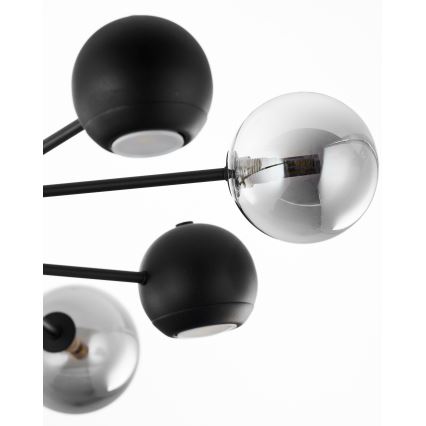 Jupiter 1975 - Lámpara colgante MOKA 4xGU10/10W/230V + 4xG9/10W/230V negro/cromo brillante