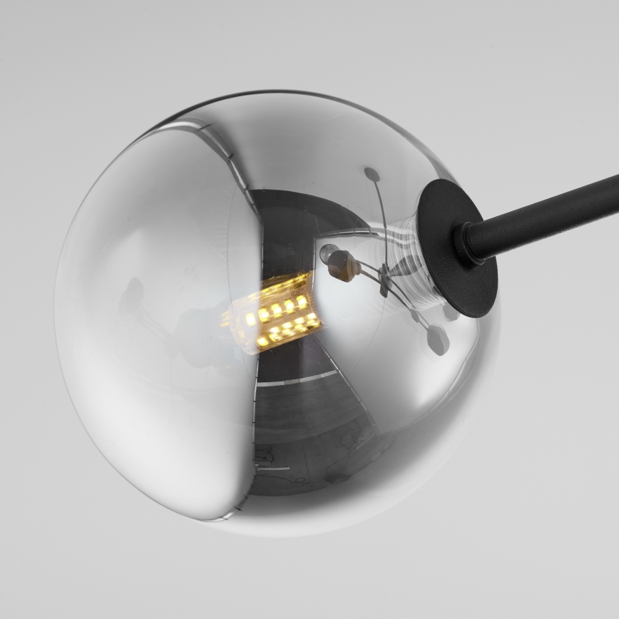 Jupiter 1975 - Lámpara colgante MOKA 4xGU10/10W/230V + 4xG9/10W/230V negro/cromo brillante