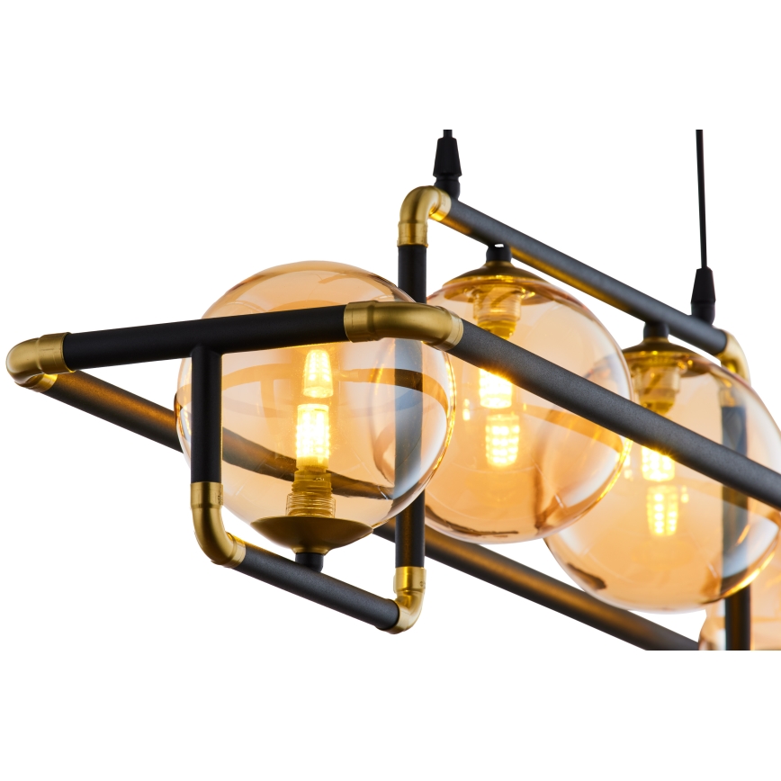 Jupiter 1983 - Lámpara de araña con cable ZAFRA 4xG9/10W/230V negro/beige