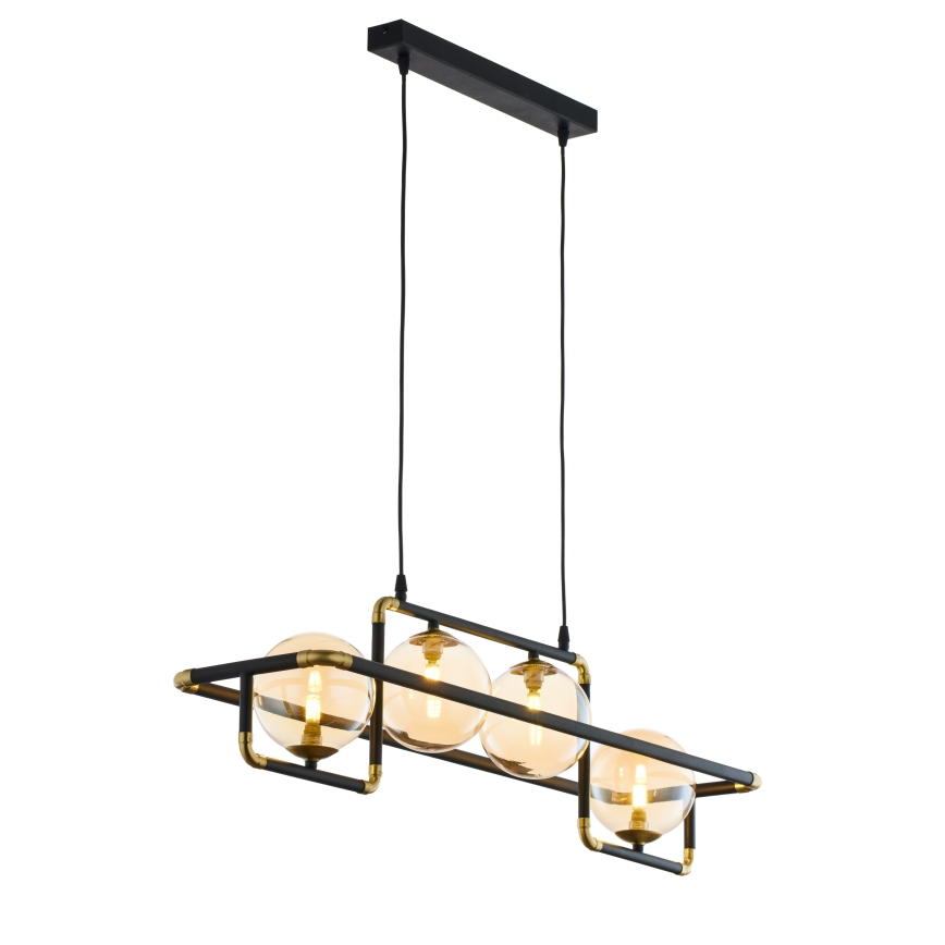 Jupiter 1983 - Lámpara de araña con cable ZAFRA 4xG9/10W/230V negro/beige