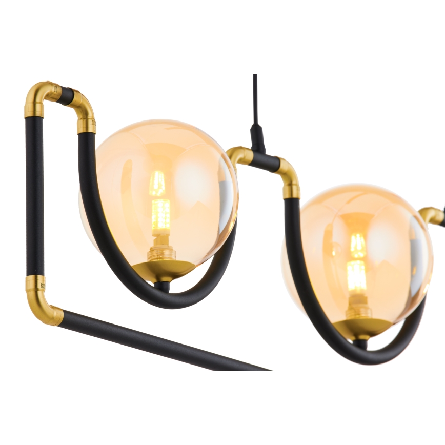 Jupiter 1989 - Lámpara de araña HANZA 3xG9/10W/230V negro/dorado/beige