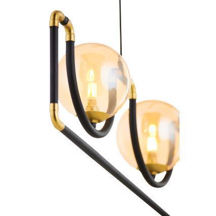 Jupiter 1989 - Lámpara de araña HANZA 3xG9/10W/230V negro/dorado/beige